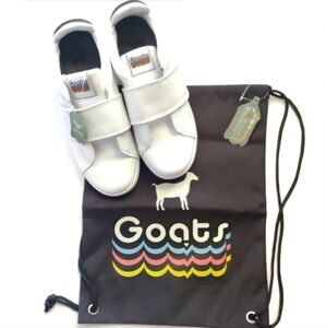 GOATS Slip On Sneakers Platform White Leather Hook Loop Chunky Women's 8.5 Retro